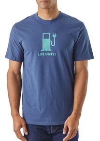 Patagonia, Herren T-Shirt 'Live Simply Power Responsibili', Blau / Türkis