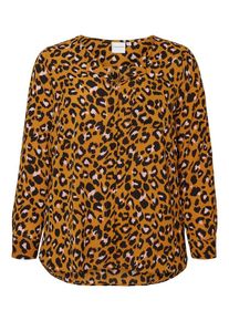 JUNAROSE, Damen Gewebte Bluse, Senf / Altrosa / Schwarz