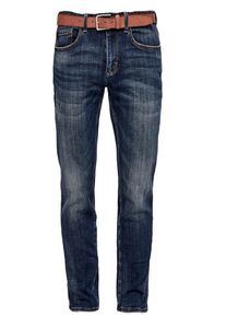 s.Oliver RED LABEL, Herren Tubx Straight: Used-Jeans mit Gürtel, Blau