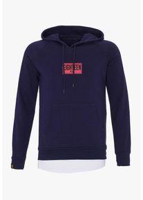 PLUS EIGHTEEN, Herren Kapuzenpullover, Blau