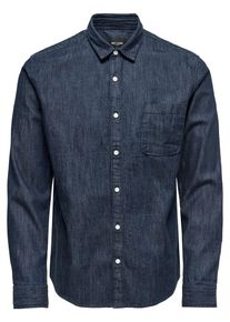 Only & Sons Only & Sons, Herren Langarmhemd, Dunkelblau