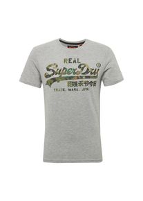 Superdry, Herren Shirt 'VINTAGE LOGO LAYERED CAMO', Grau / Grün