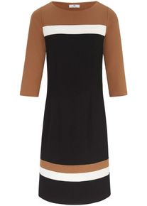Peter Hahn, Damen Kleid, Hellbraun / Schwarz / Weiß