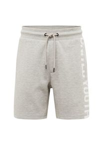 Jack & Jones JACK & JONES, Herren Shorts 'POPS', Hellgrau / Wei&szlig;