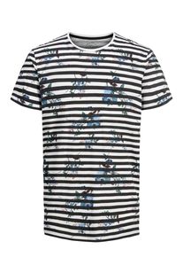 Jack & Jones JACK & JONES, Herren T-Shirt, Himmelblau / Schwarz / Weiß
