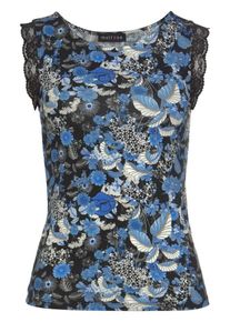Melrose, Damen Shirt, Royalblau / Schwarz / Naturweiß