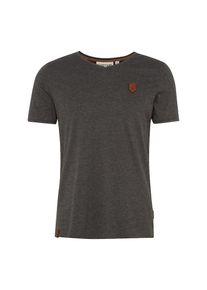 Naketano, Herren Shirt 'I Love My Penis', Braun / Anthrazit