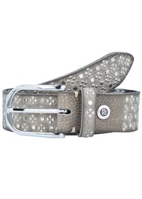 B.belt Handmade In Germany, Damen Nietengürtel, Rauchgrau