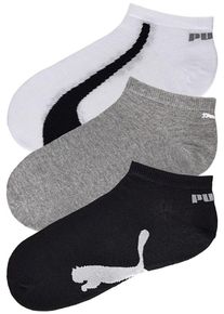Puma, Herren Sportsocken (3 Paar) mit kurzem geripptem Schaft, Grau / Schwarz / Weiß