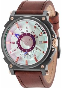 Police, Herren Quarzuhr 'COMPASS', Braun / Platin