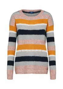 Tom Tailor, Damen Pullover 'stripy yarn mix sweater', Grau / Hellorange / Ros&eacute;