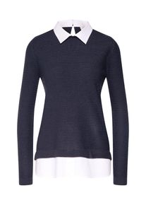 Jacqueline de Yong, Damen Pullover, Dunkelblau / Wei&szlig;