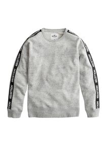 Hollister, Herren Sweatshirt 'BTS TAPING CREW 2CC', Grau / Schwarz