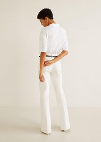 Mango, Damen Hemd 'Parrot-h', Creme / Schwarz / Wei&szlig;