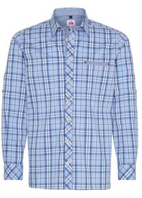 Spieth & Wensky SPIETH & WENSKY, Herren Trachtenhemd 'Harry', Blau / Wei&szlig;