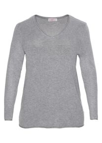 sheego Casual, Damen Pullover, Grau