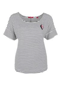 s.Oliver RED LABEL, Damen Ringel-Shirt, Nachtblau / Wei&szlig;