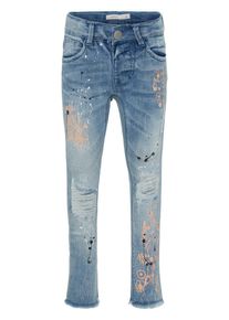 name it, Mädchen Jeans, Blue Denim / Apricot / Schwarz / Weiß