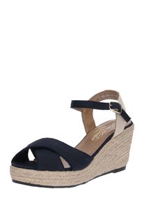 Tom Tailor, Damen Sandale, Beige / Navy