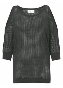 Heine, Damen Pullover mit Cut-Outs, Khaki