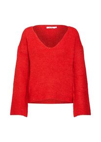 NA-KD, Damen Pullover 'V Front Knit Okt', Rot