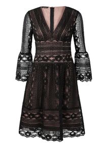 Apart, Damen Kleid, Puder / Schwarz