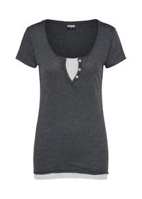 Urban Classics, Damen T-Shirt 'Two-Colored', Hellgrau / Dunkelgrau