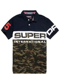 Superdry, Herren Poloshirt 'INT'L CAMO', Navy / Khaki / Weiß