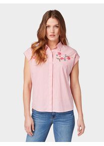 Tom Tailor, Damen Bluse, Himmelblau / Khaki / Melone / Weiß