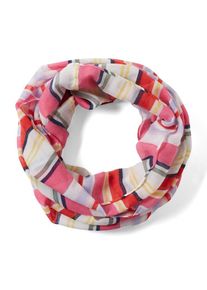 Tom Tailor, Damen Schlauchschal, Creme / Mischfarben / Rot