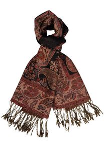 Silvio Tossi, Damen Schal, Beige / Khaki / Rot / Schwarz
