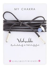 YOGISTAR.COM, Damen Choker 'Mychakra', Hellblau / Taupe / Silber