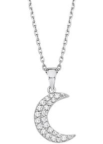 Amor, Damen Kette mit Anhänger 'Mond, 2012826', Silber