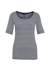 Tom Tailor, Damen T-Shirt, Navy / Weiß