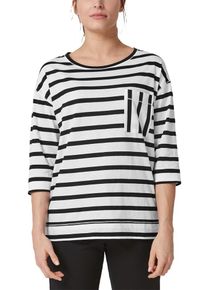 TRIANGLE, Damen Ringelshirt, Schwarz / Perlwei&szlig;
