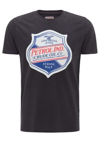 PETROL INDUSTRIES, Herren T-Shirt, Blau / Basaltgrau / Orange / Weiß