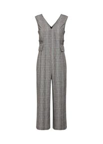Lost Ink, Damen Jumpsuit 'CHECK JUMPSUIT', Grau / Weiß
