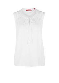 s.Oliver RED LABEL, Damen Blusentop mit Strukturmuster, Weiß