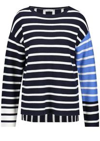Gerry Weber, Damen Pullover, Ultramarinblau / Hellblau / Weiß