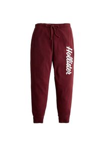 Hollister, Damen Hose 'LOGO JOGGER', Burgunder / Weiß
