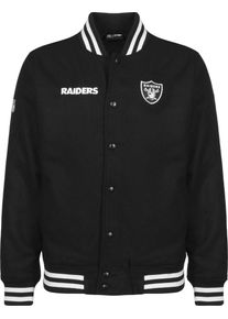 New Era, Herren Collegejacke 'Oakland', Schwarz / Wei&szlig;