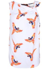 Dorothy Perkins, Damen Blusentop, Orange / Wei&szlig;