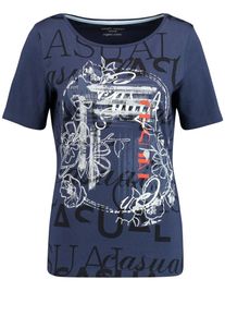 Gerry Weber, Damen T-Shirt, Blue Denim / Apricot / Weiß