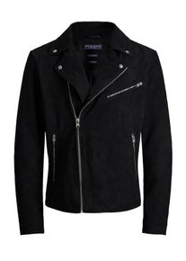 Jack & Jones JACK & JONES, Herren Lederjacke 'JPRSHAWN SUEDE BIKER', Schwarz