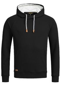 INDICODE JEANS, Herren Hoodie 'Santos', Schwarz / Wei&szlig;