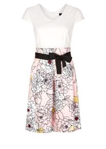 s.Oliver BLACK LABEL, Damen Kleid, Gelb / Pastellpink / Schwarz / Weiß