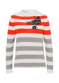 Brax, Damen Pullover 'Lee', Grau / Hellrot / Weiß