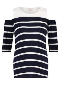 Esprit Maternity, Damen Pullover, Nachtblau / Weiß