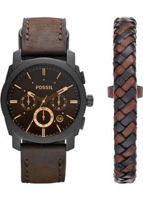 Fossil, Herren Chronograph »MACHINE, FS5251SET«, Dunkelbraun