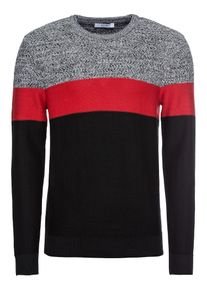 Kiomi, Herren Pullover, Grau / Rot / Schwarz